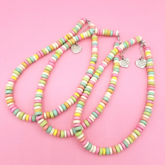 Classic Rainbow Faux Candy Choker Kidcore Custom Length Necklace Handmade Cute Charm Jewelry for Women Kawaii Birthday Gift for Best Friend