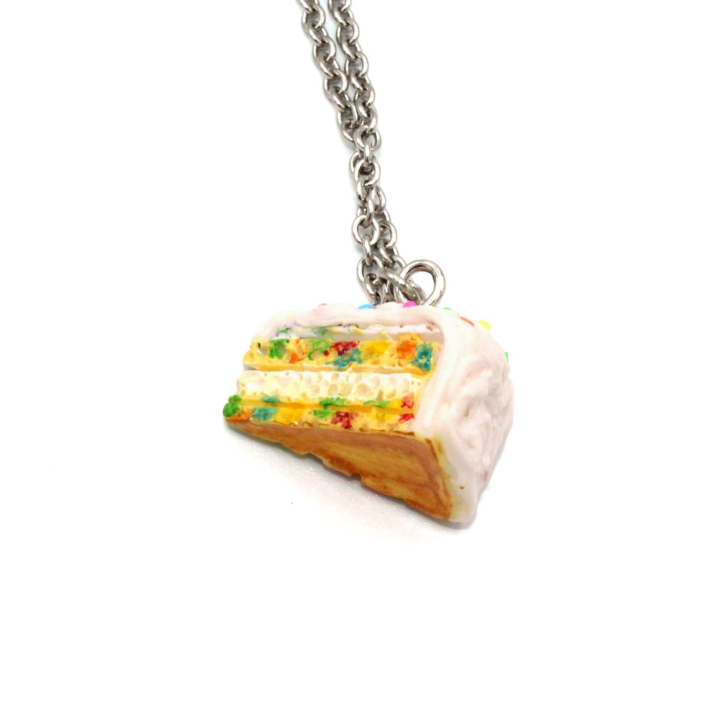 Confetti Cake Earring & Necklace Set, Funfetti Birthday Cake Charm Jewelry