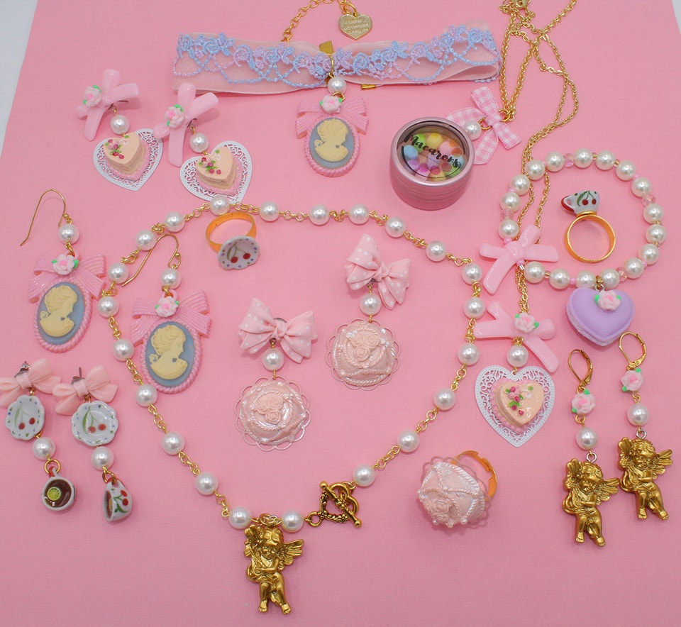 Marie Antoinette Jewelry Victiorian Revival 90s Necklace Choker handmade Earrings