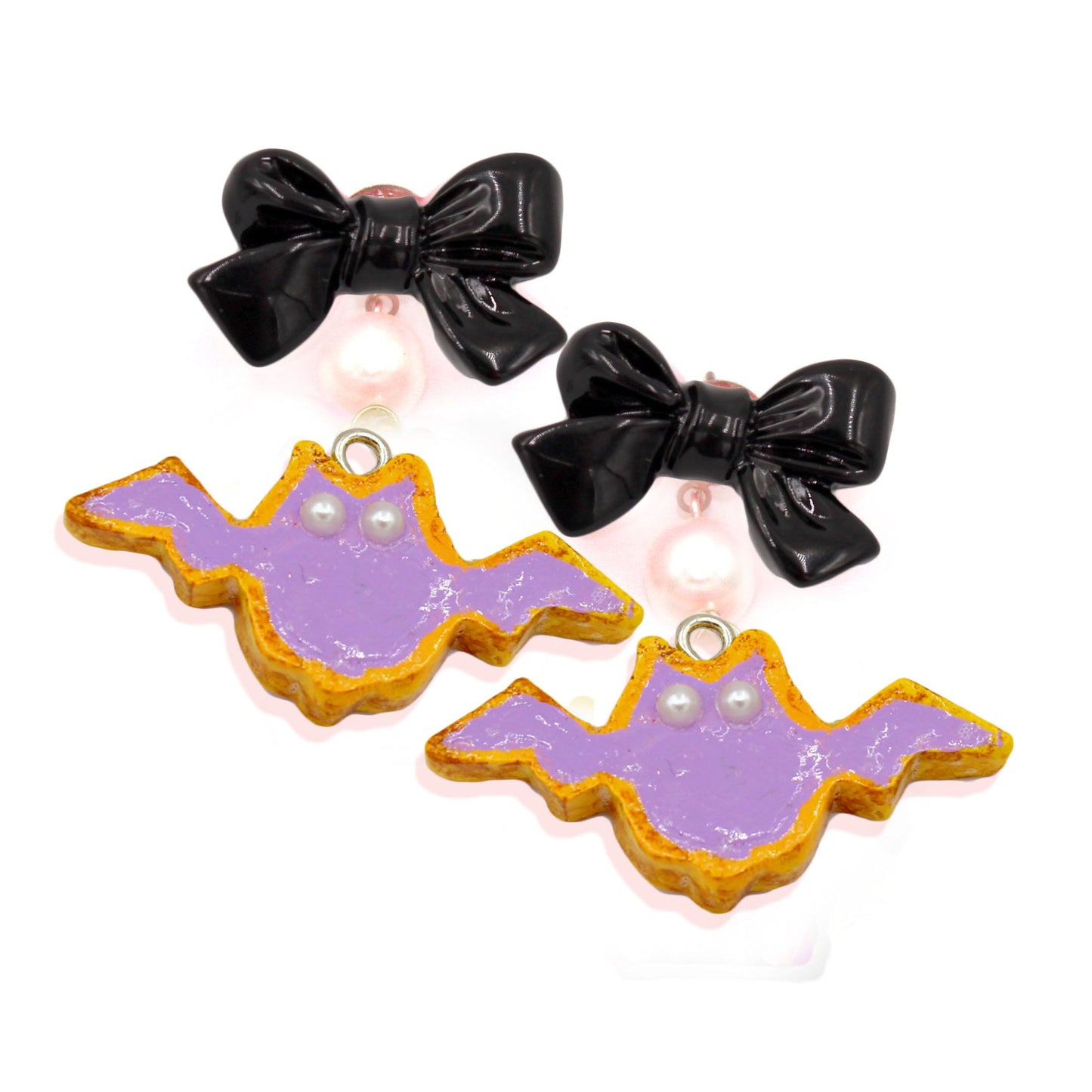 Purple Pastel Bat Cookies Earrings - Fatally Feminine Designs