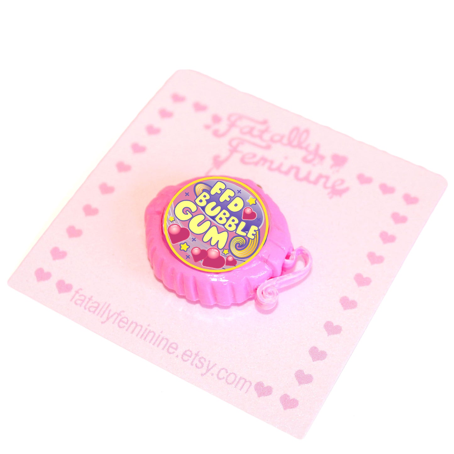 Kawaii Miniature Pink Bubble Gum Pin - Fatally Feminine Designs