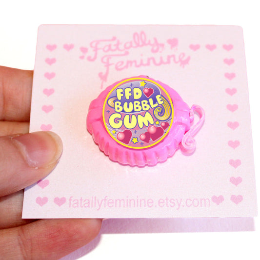 Kawaii Miniature Pink Bubble Gum Pin - Fatally Feminine Designs
