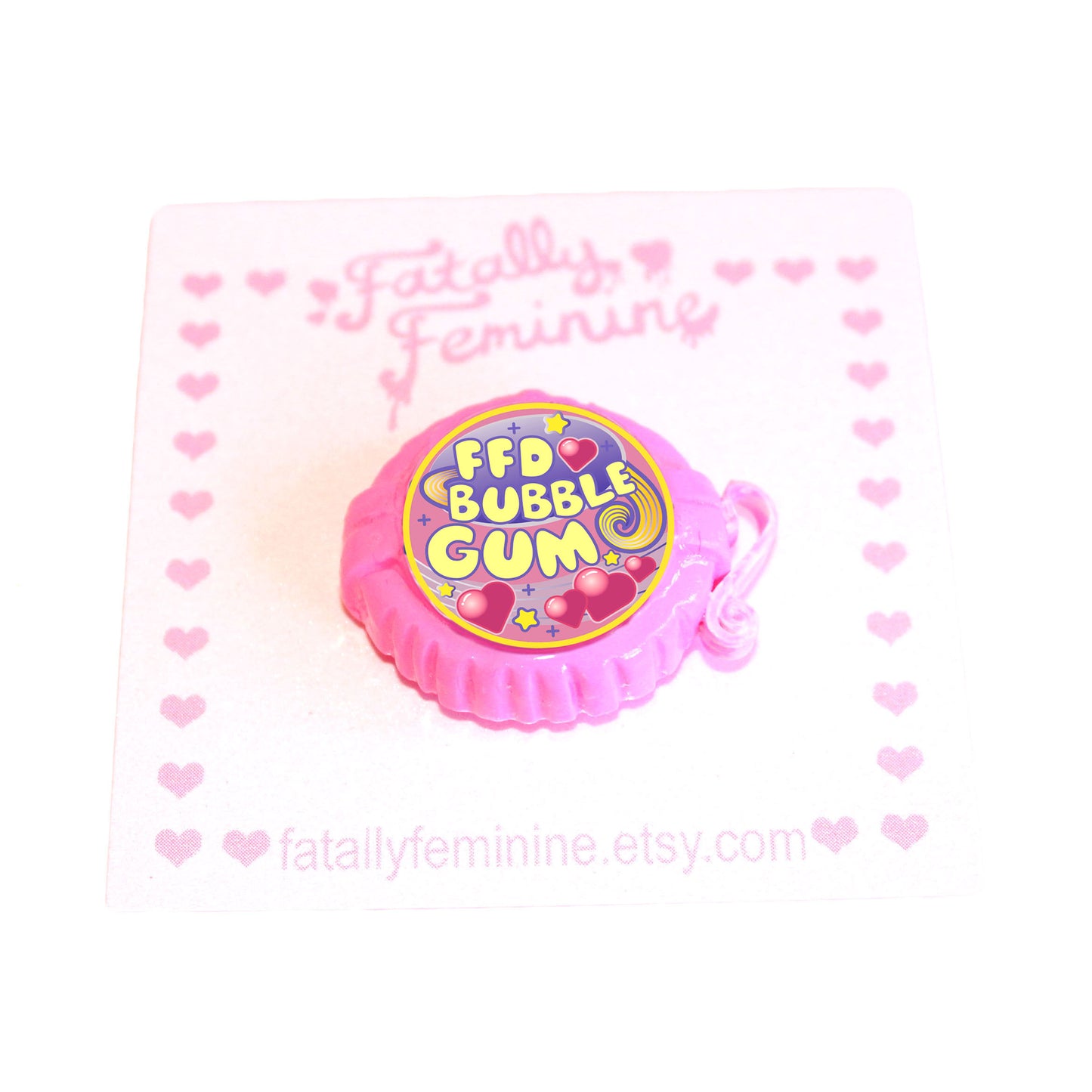 Kawaii Miniature Pink Bubble Gum Pin - Fatally Feminine Designs