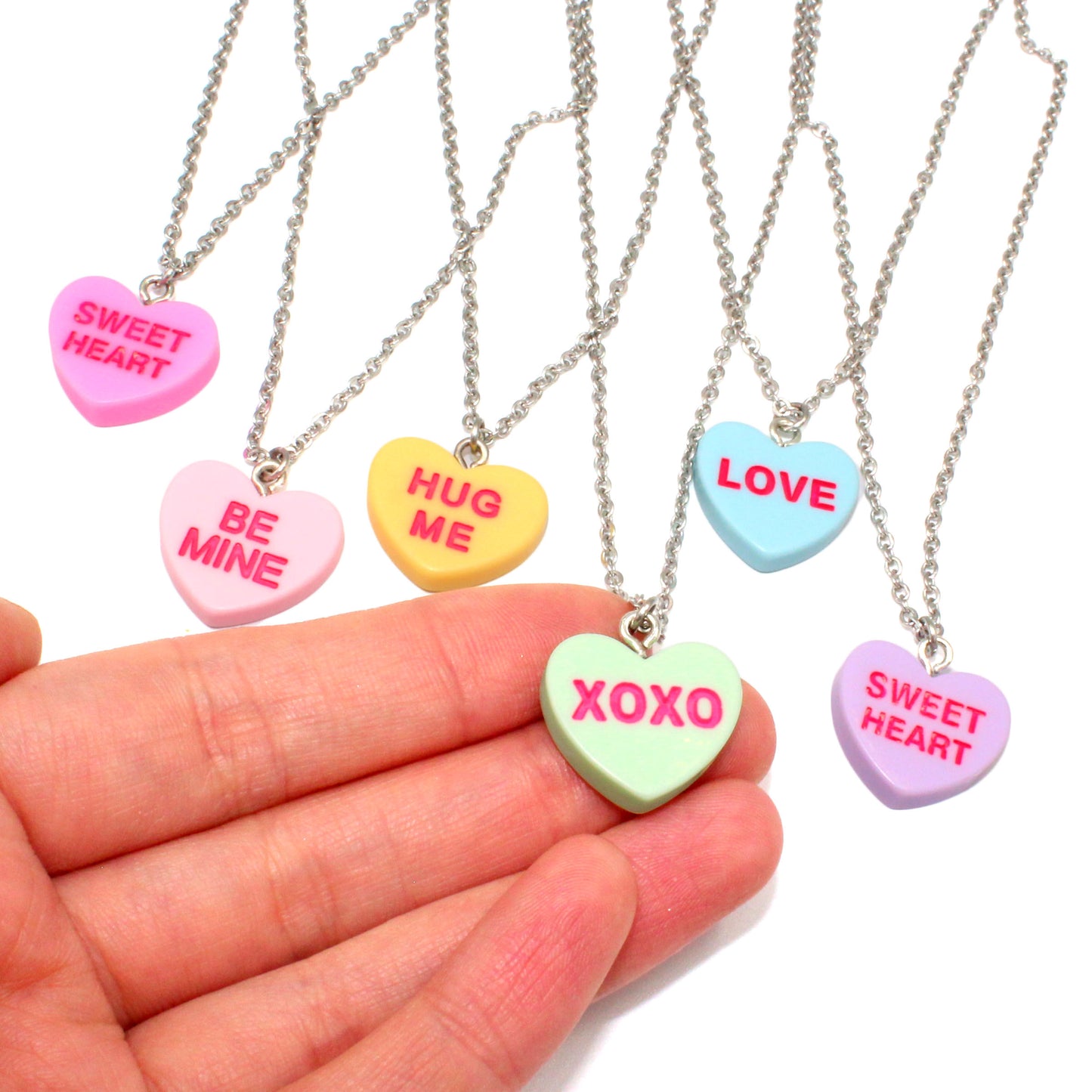 Conversation Candy Heart Necklace