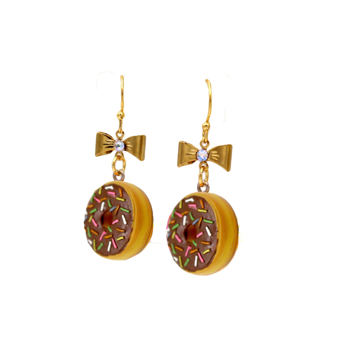 Pink or Chocolate Sprinkle Donut Earrings