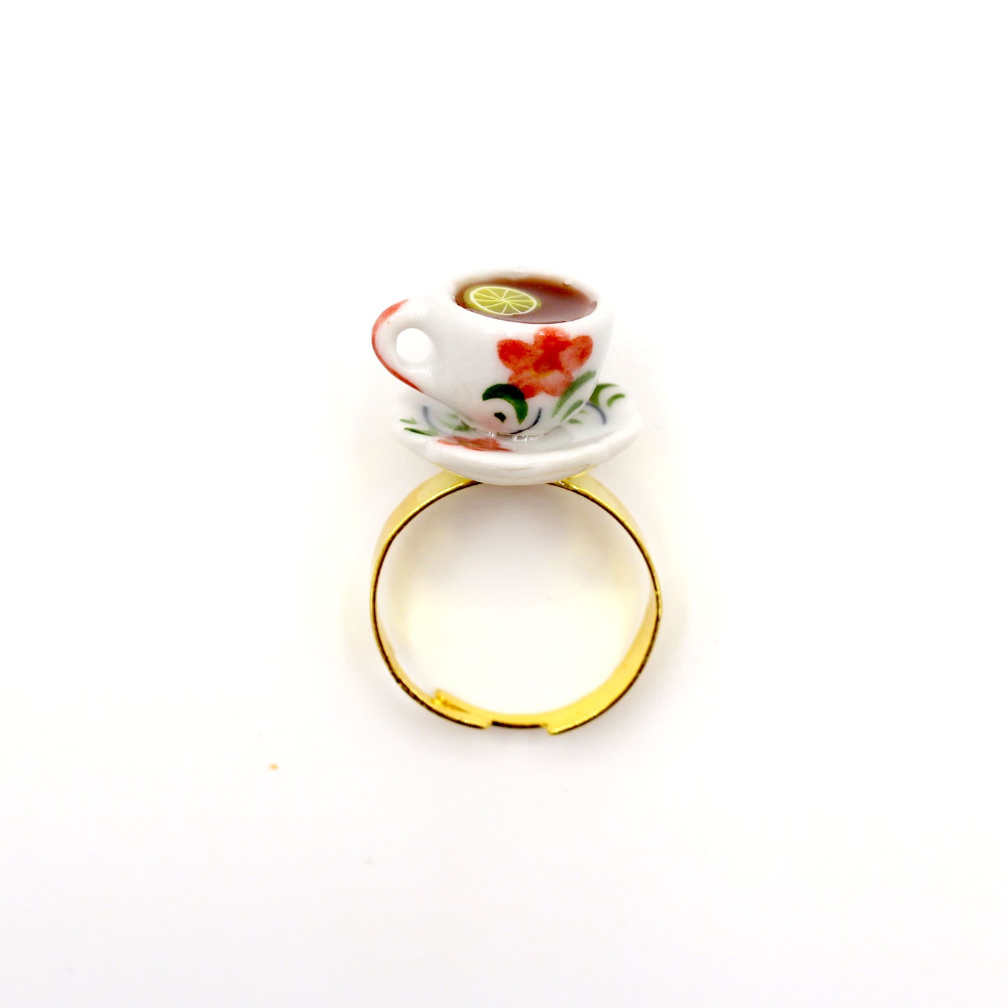 Victorial Revival Ring Teacup Tiny Cup of High Tea Jewelry handmade novelty gift for women