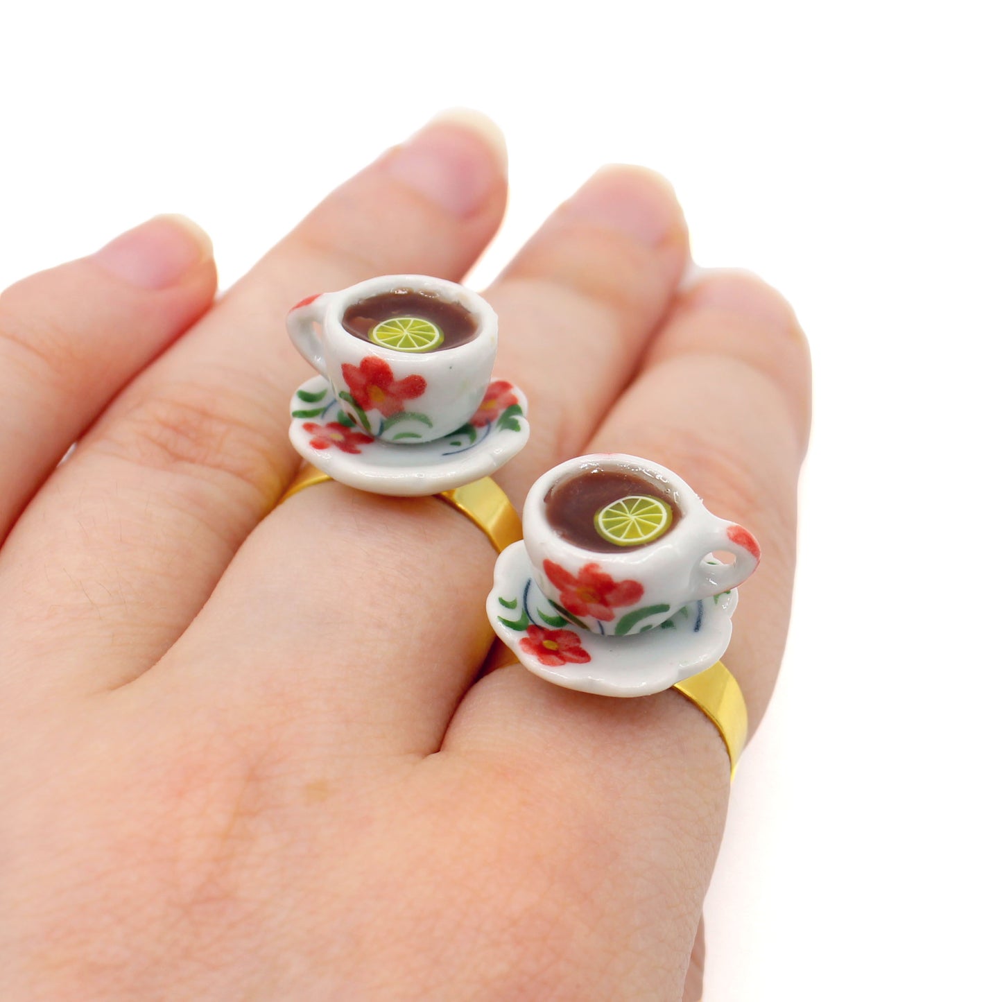 Victorial Revival Ring Teacup Tiny Cup of High Tea Jewelry handmade novelty gift for women