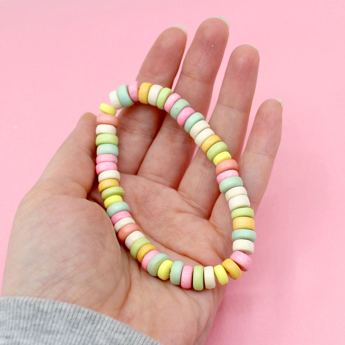 Classic Faux Candy Rainbow Friendship Bracelet Kawaii Birthday Gift for Best Friend Handmade Cute Charm Jewelry for Women Custom Length