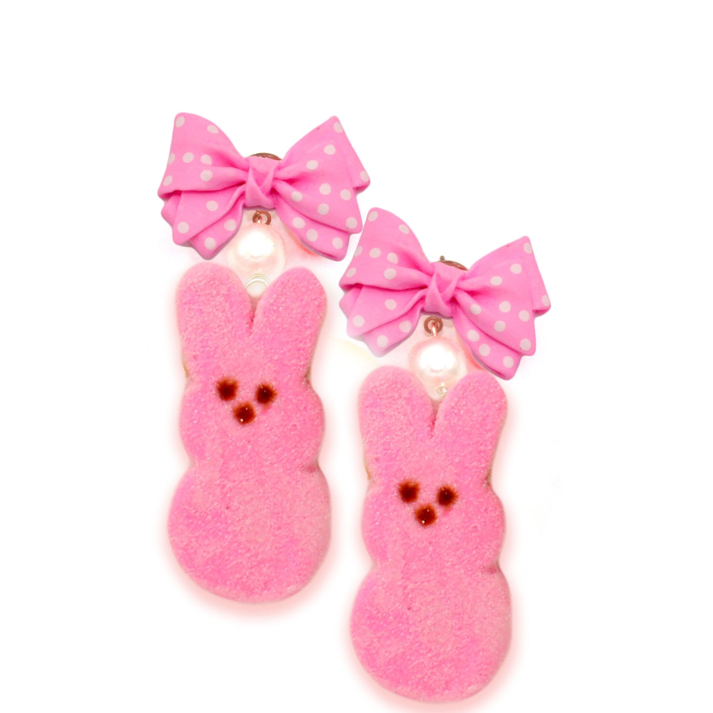 Marshmallow Bunny Earrings - Fatally Feminine Designs