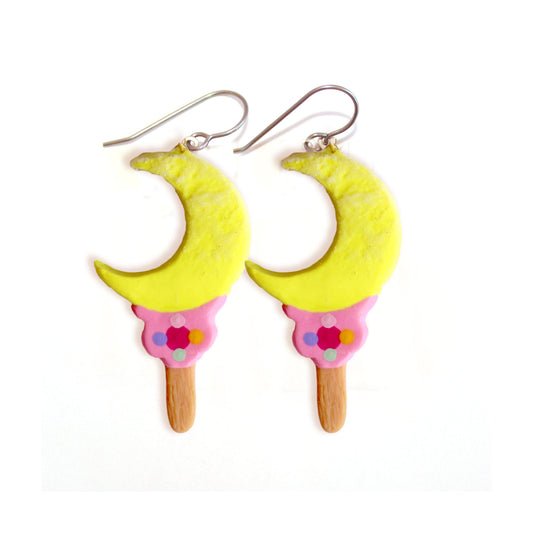Moon Wand Ice Cream Bar Hook Earrings