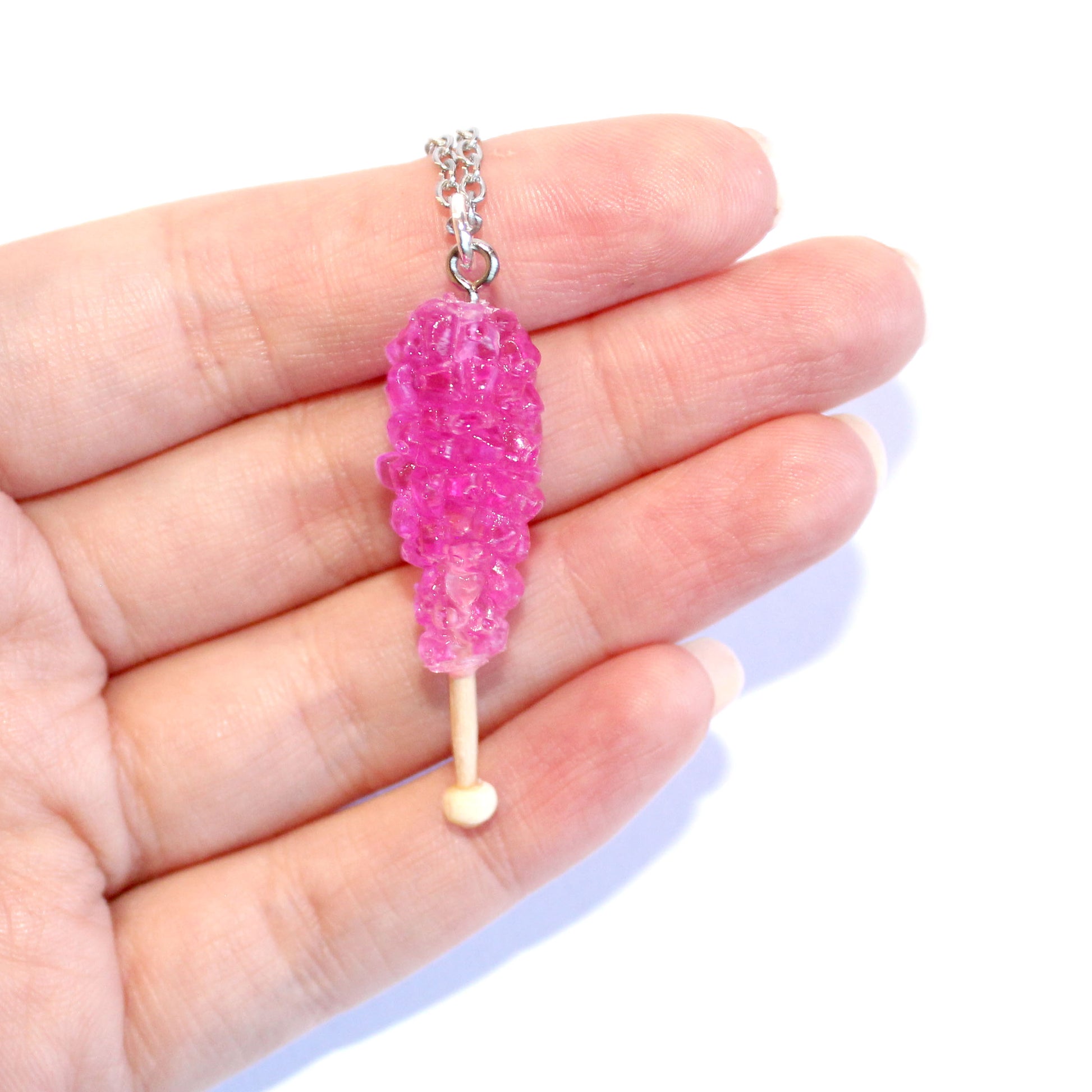 Pink Rock Candy Charm Necklace Handmade in the USA by Fatally Feminine