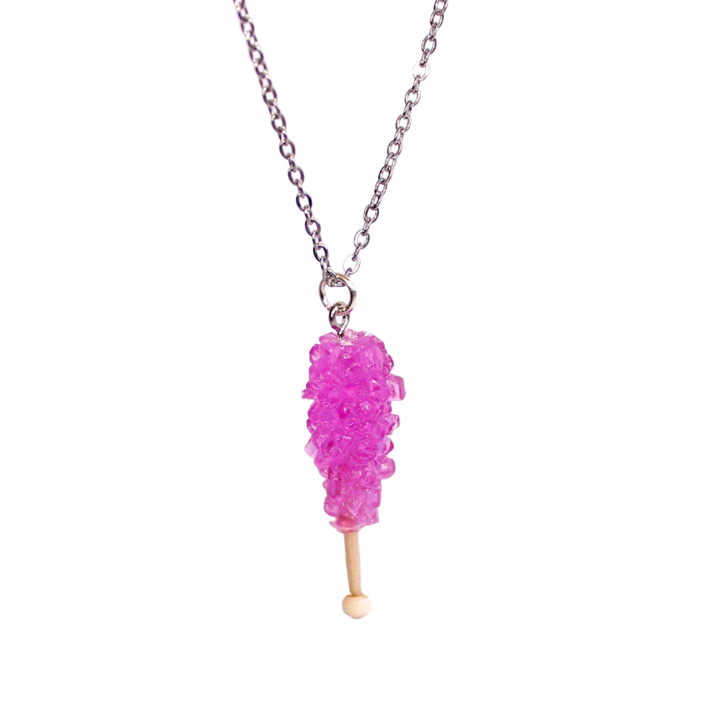 Pink Rock Candy Charm Necklace Handmade in the USA by Fatally Feminine