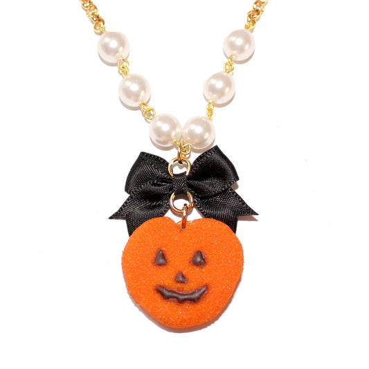 Pumpkin Faux Marshmallow Candy Necklace - Fatally Feminine Designs