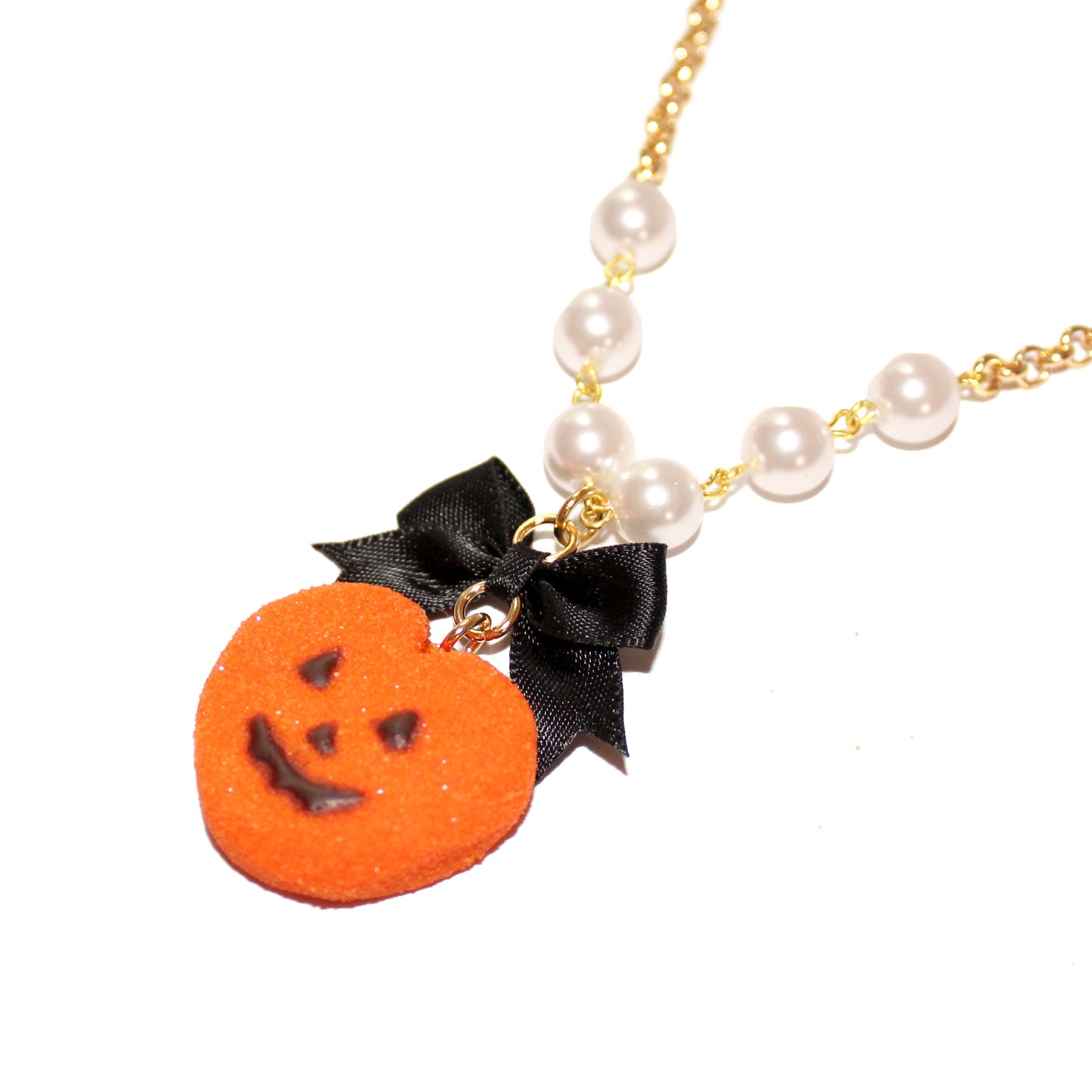 Pumpkin Faux Marshmallow Candy Necklace - Fatally Feminine Designs