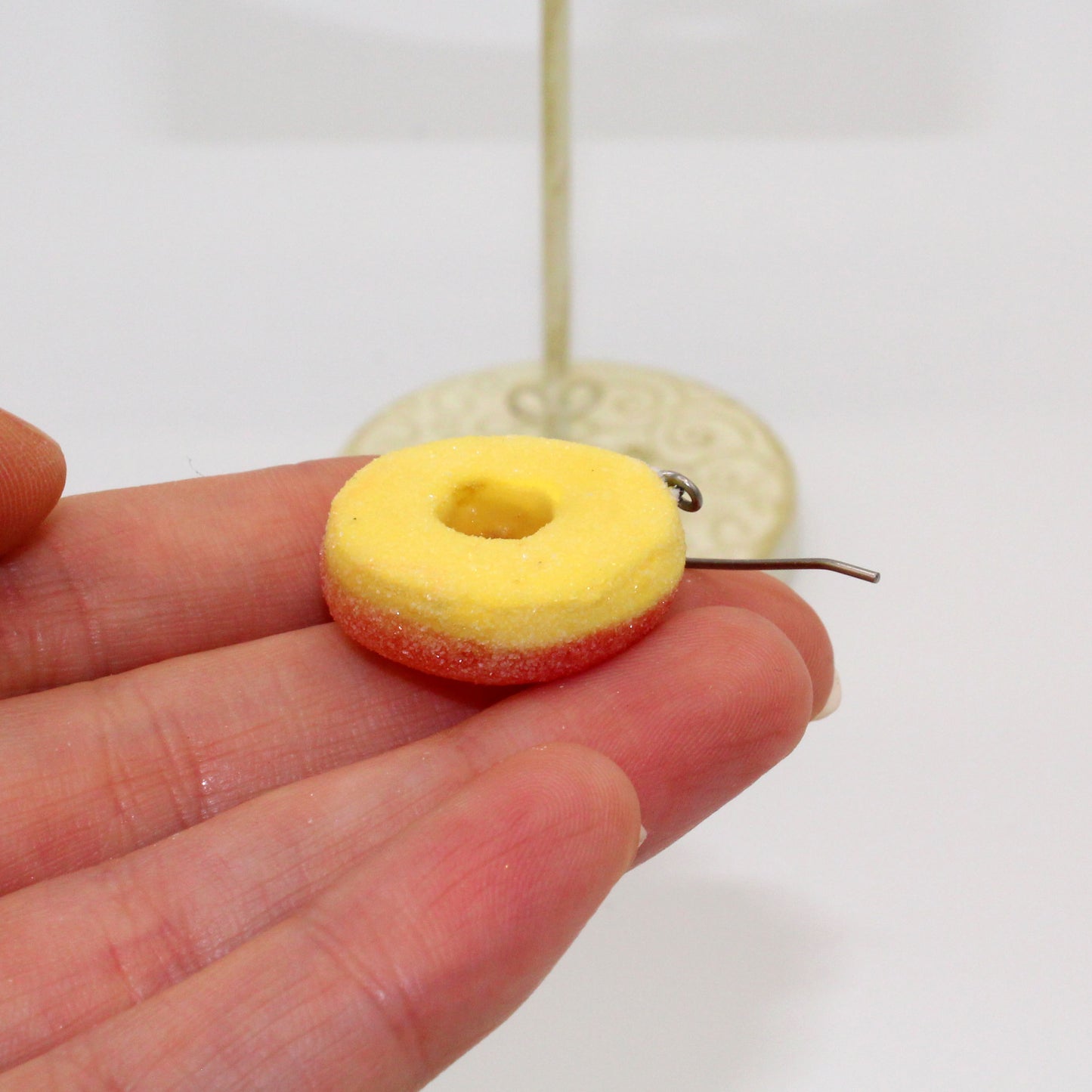 Gummy Peach Ring Earrings - Gold or Silver - Fatally Feminine Designs
