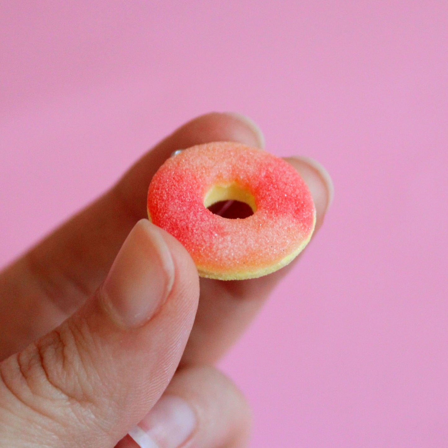Gummy Peach Ring Necklace - Gold or Silver - Fatally Feminine Designs