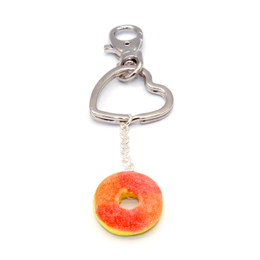 Faux Gummy Peach Ring Keychain - Fatally Feminine Designs