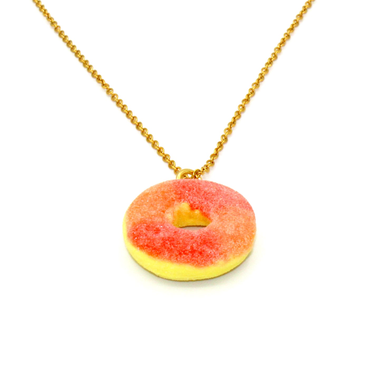 Gummy Peach Ring Necklace - Gold or Silver - Fatally Feminine Designs