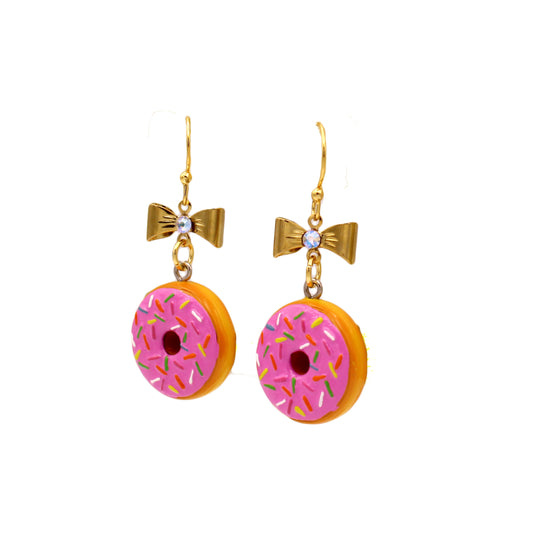 Pink or Chocolate Sprinkle Donut Earrings