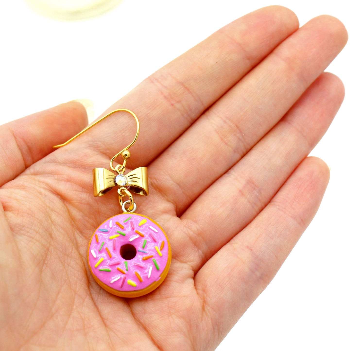Pink or Chocolate Sprinkle Donut Earrings