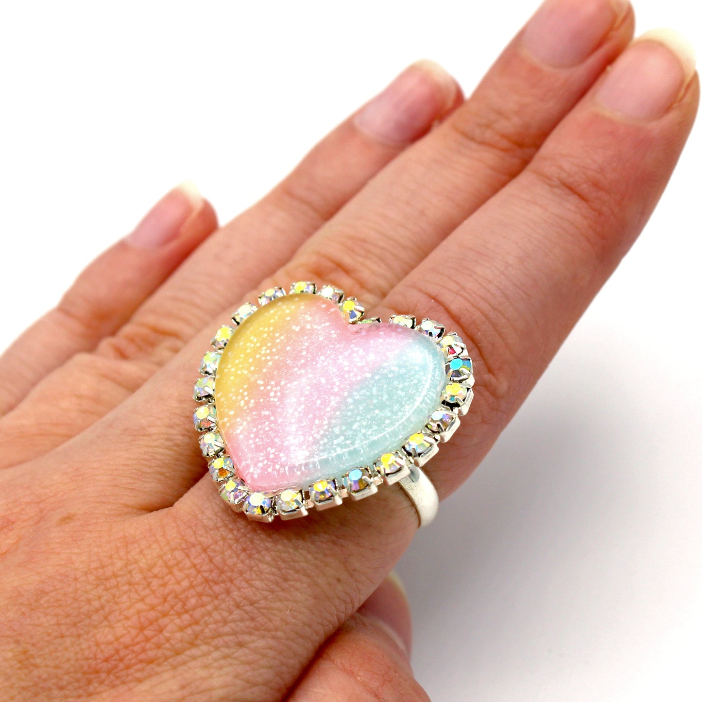 Trinket Ring - Pastel Rainbow - Adjustable