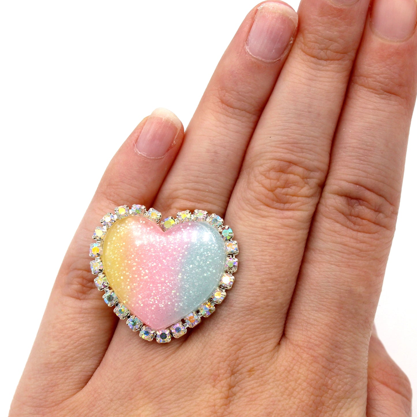 Trinket Ring - Pastel Rainbow - Adjustable