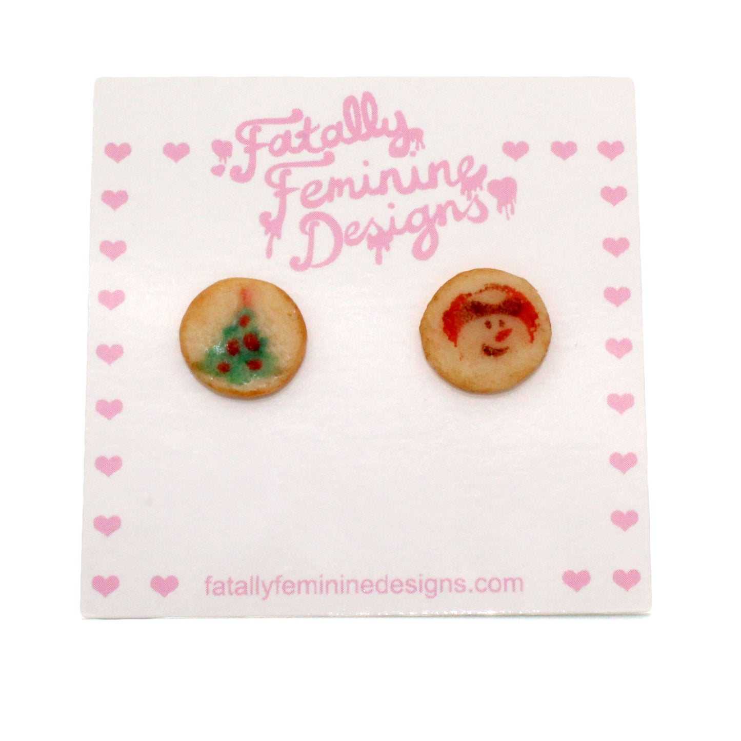 Asymmetrical Sugar Cookie Stud Earrings - Limited Edition Holiday Collection