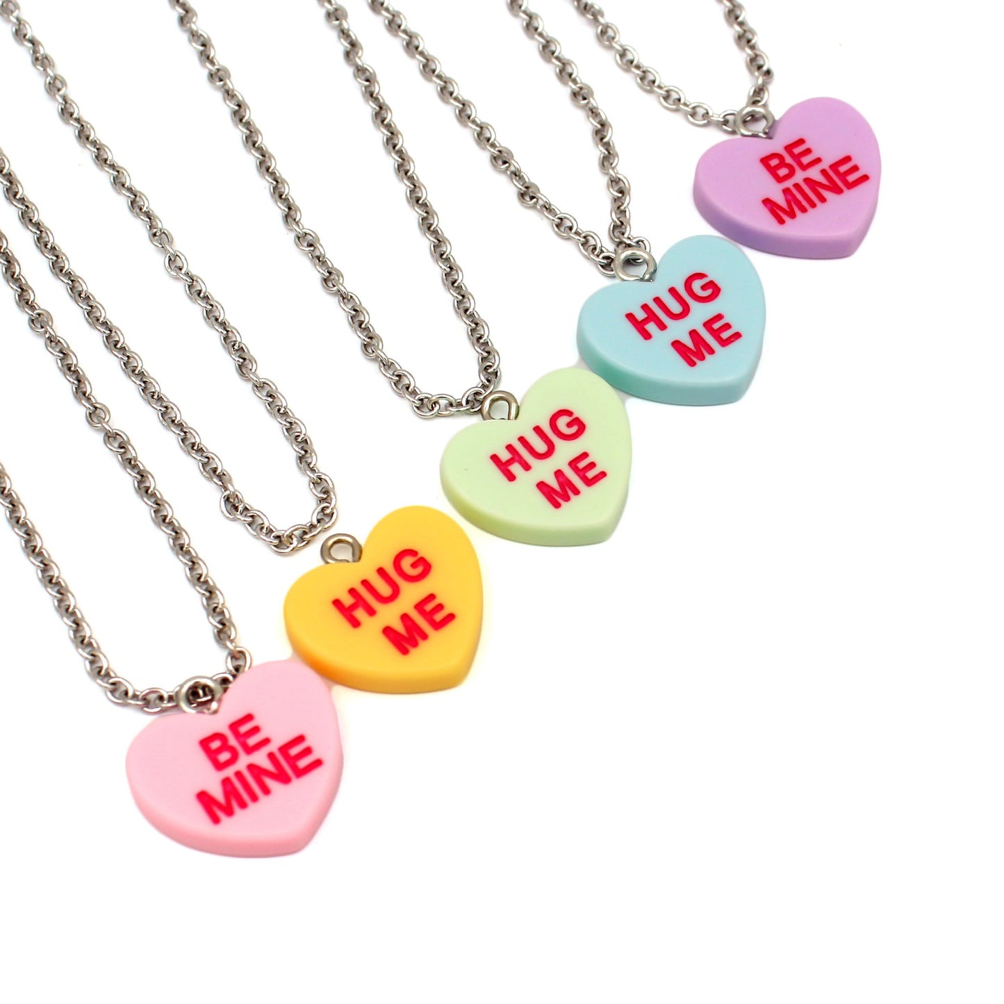 Conversation Candy Heart Necklace with Bow