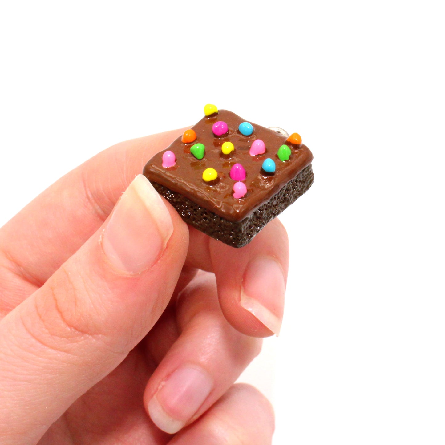 Rainbow Sprinkle Brownie Charm Necklace