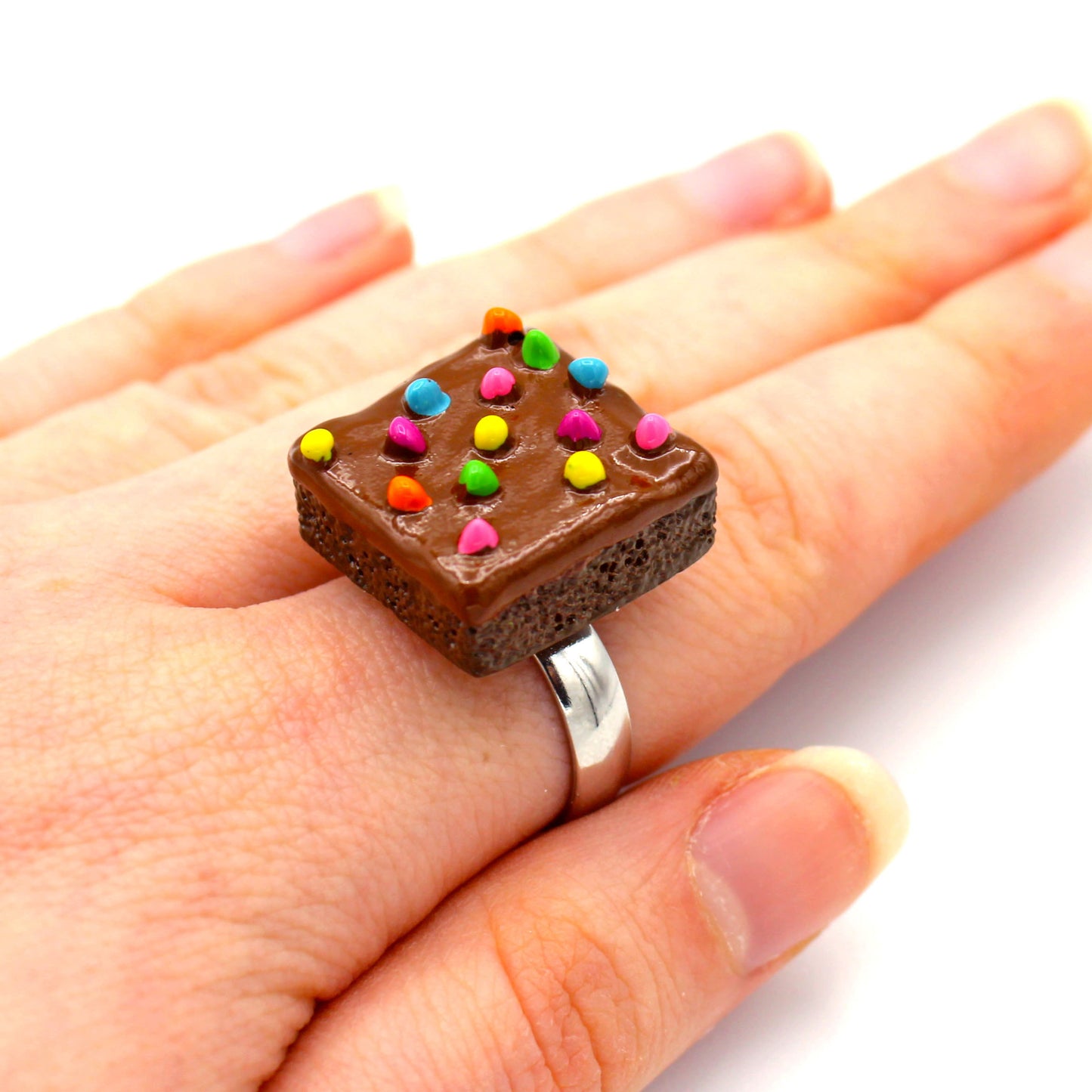 Rainbow Sprinkle Brownie Ring - Fatally Feminine Designs