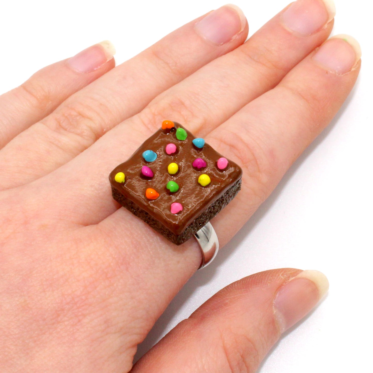 Rainbow Sprinkle Brownie Ring - Fatally Feminine Designs