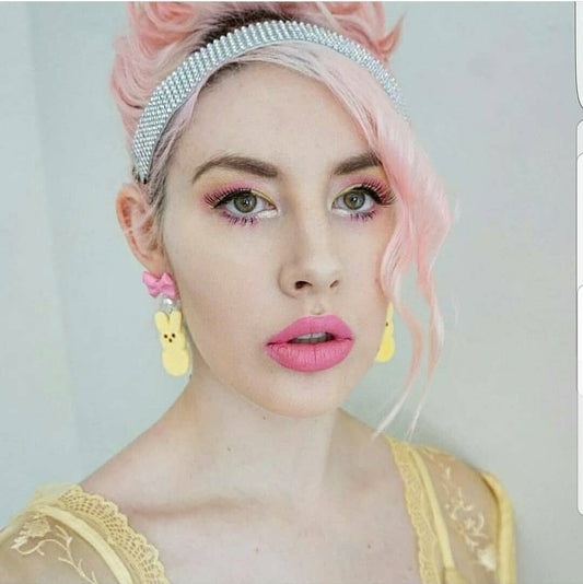 Marshmallow Bunny Earrings - Fatally Feminine Designs