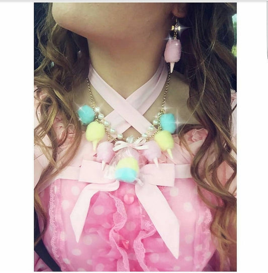 Pastel Cotton Candy Carnival Statement Necklace