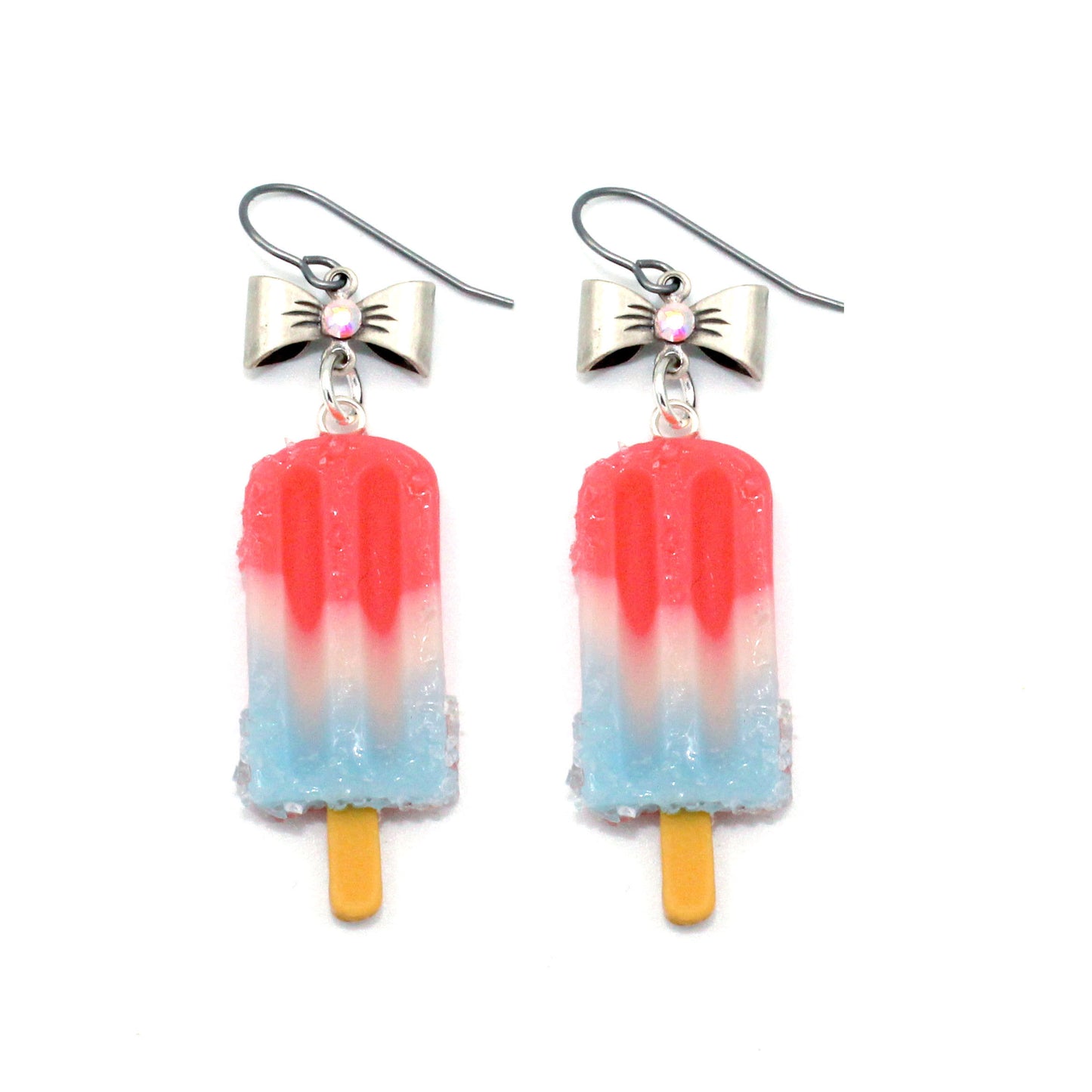 Bomb Pop Inspired Earrings, Hypoallergenic Steel - Fatally Feminine Designs