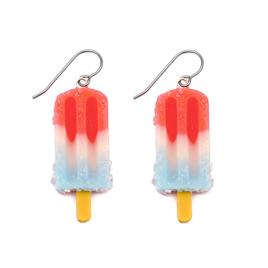 Bomb Pop Inspired Earrings, Hypoallergenic Steel - Fatally Feminine Designs