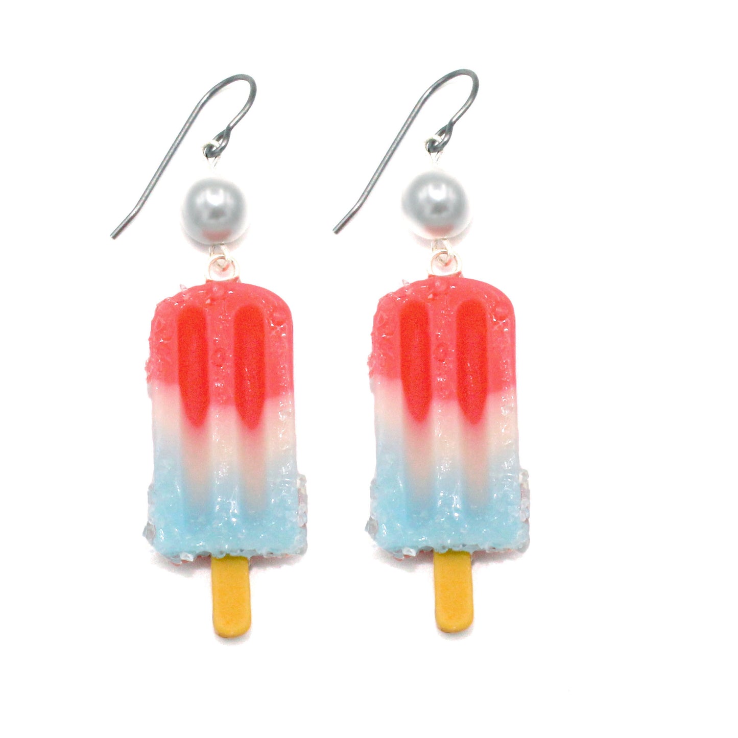 Bomb Pop Inspired Earrings, Hypoallergenic Steel - Fatally Feminine Designs