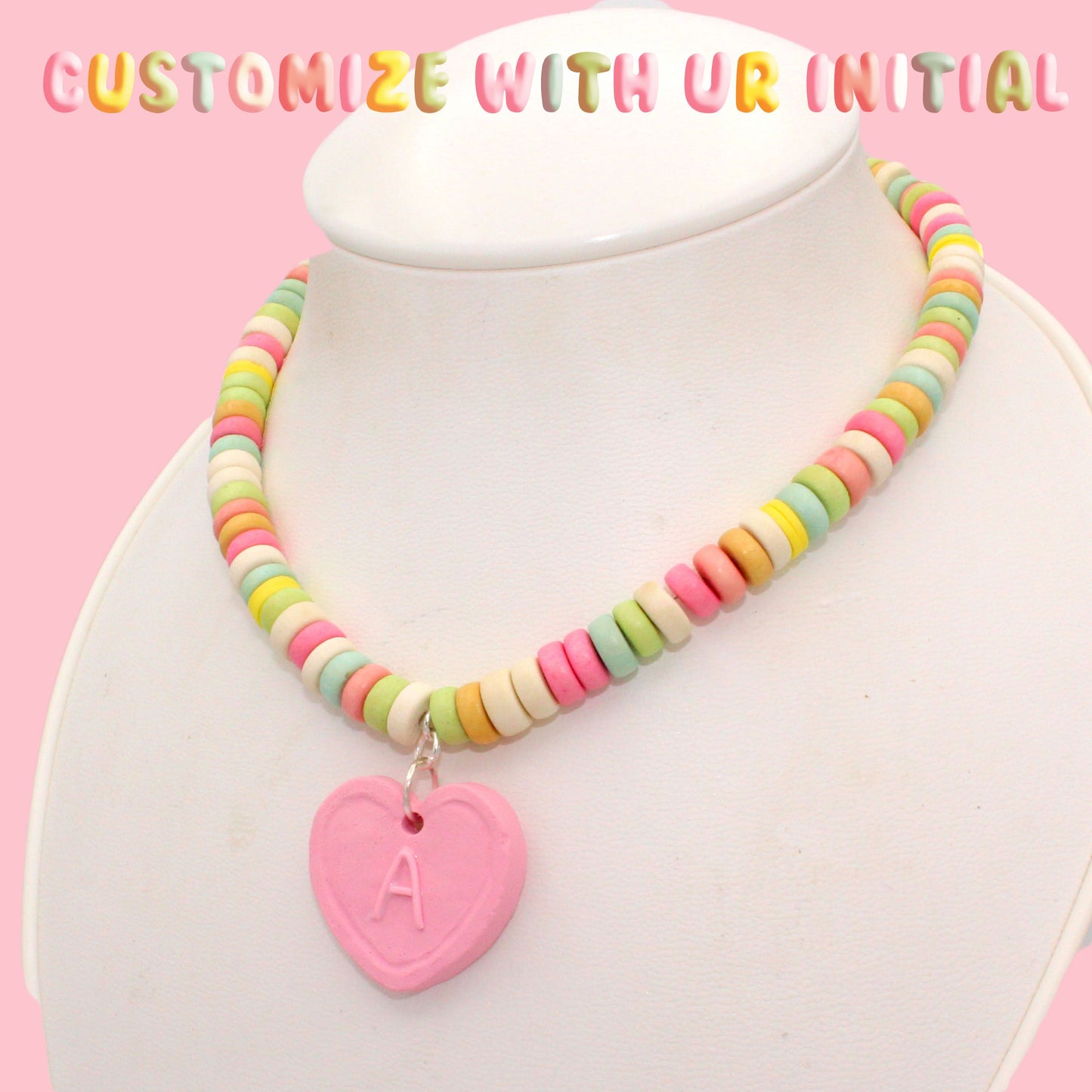 Custom Initial Faux Candy Necklace & Bracelet SET  - Fatally Feminine Designs