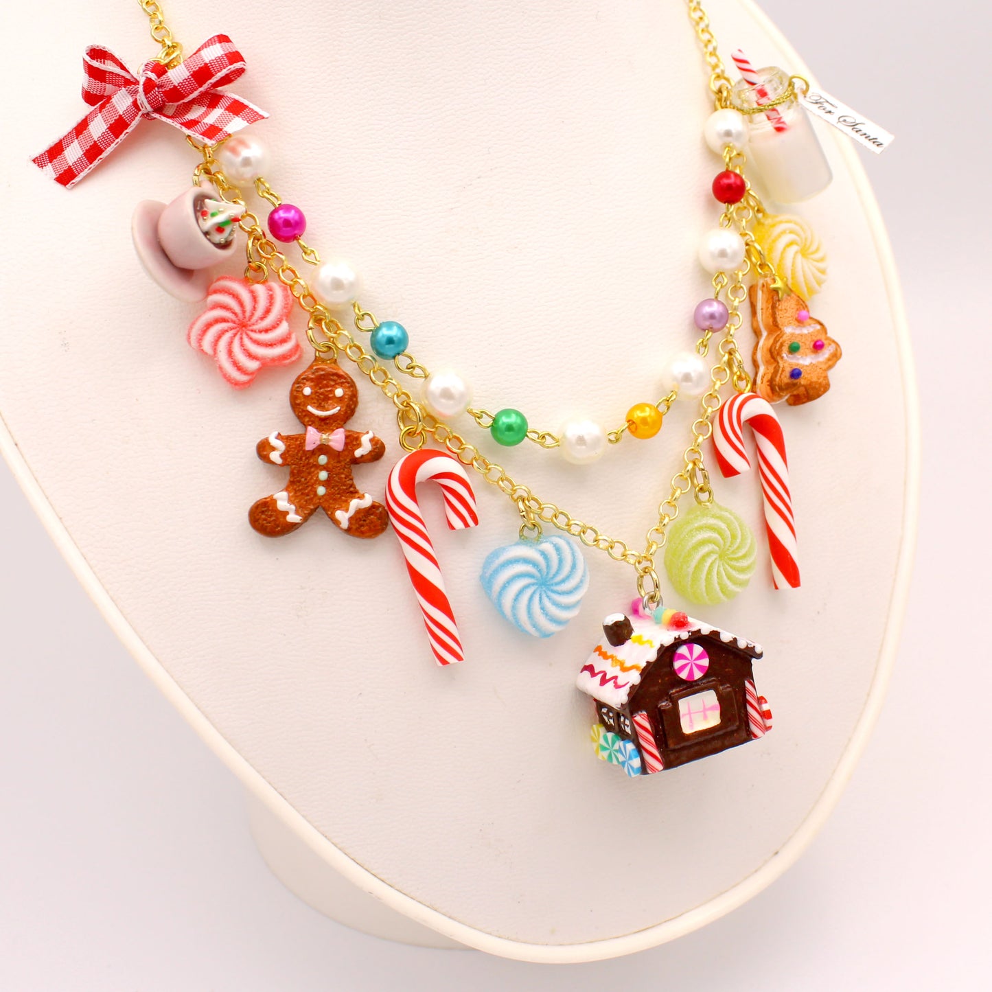 Christmas Statement Necklace, Holiday Charm Necklace - Fatally Feminine Designs