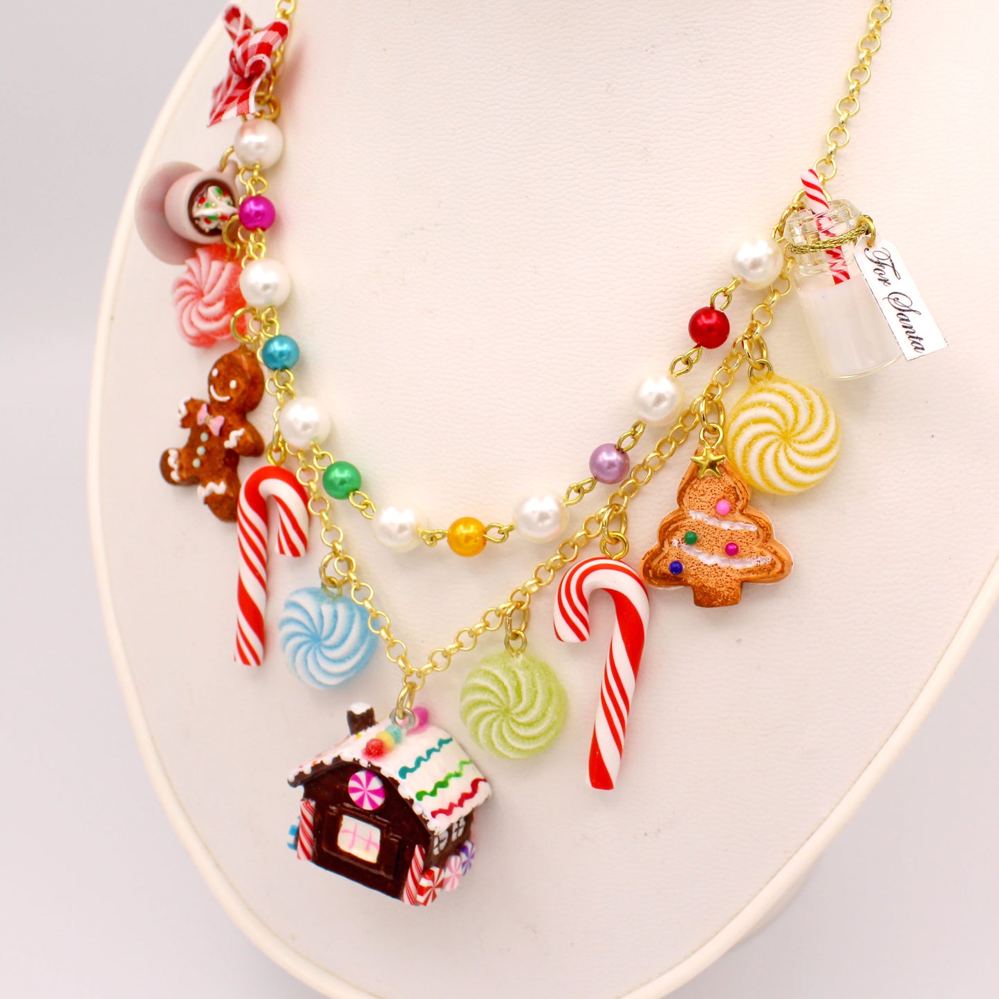 Christmas Statement Necklace, Holiday Charm Necklace - Fatally Feminine Designs