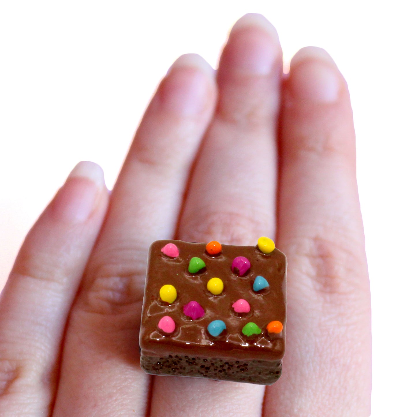 Rainbow Sprinkle Brownie Ring - Fatally Feminine Designs