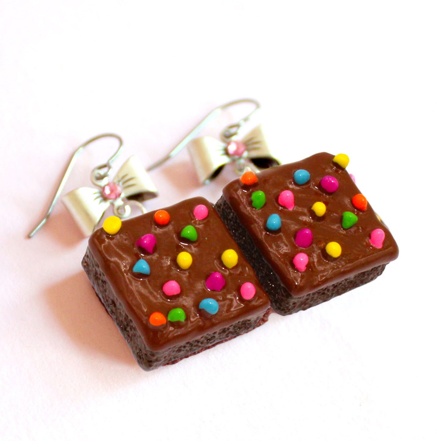 Rainbow Sprinkle Brownie Earrings - Fatally Feminine Designs