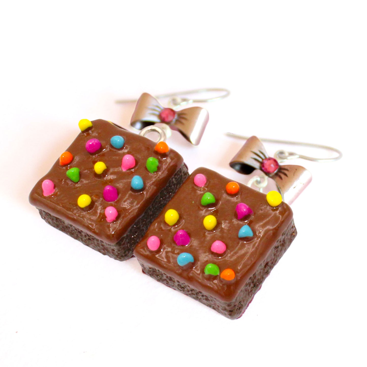 Rainbow Sprinkle Brownie Earrings - Fatally Feminine Designs