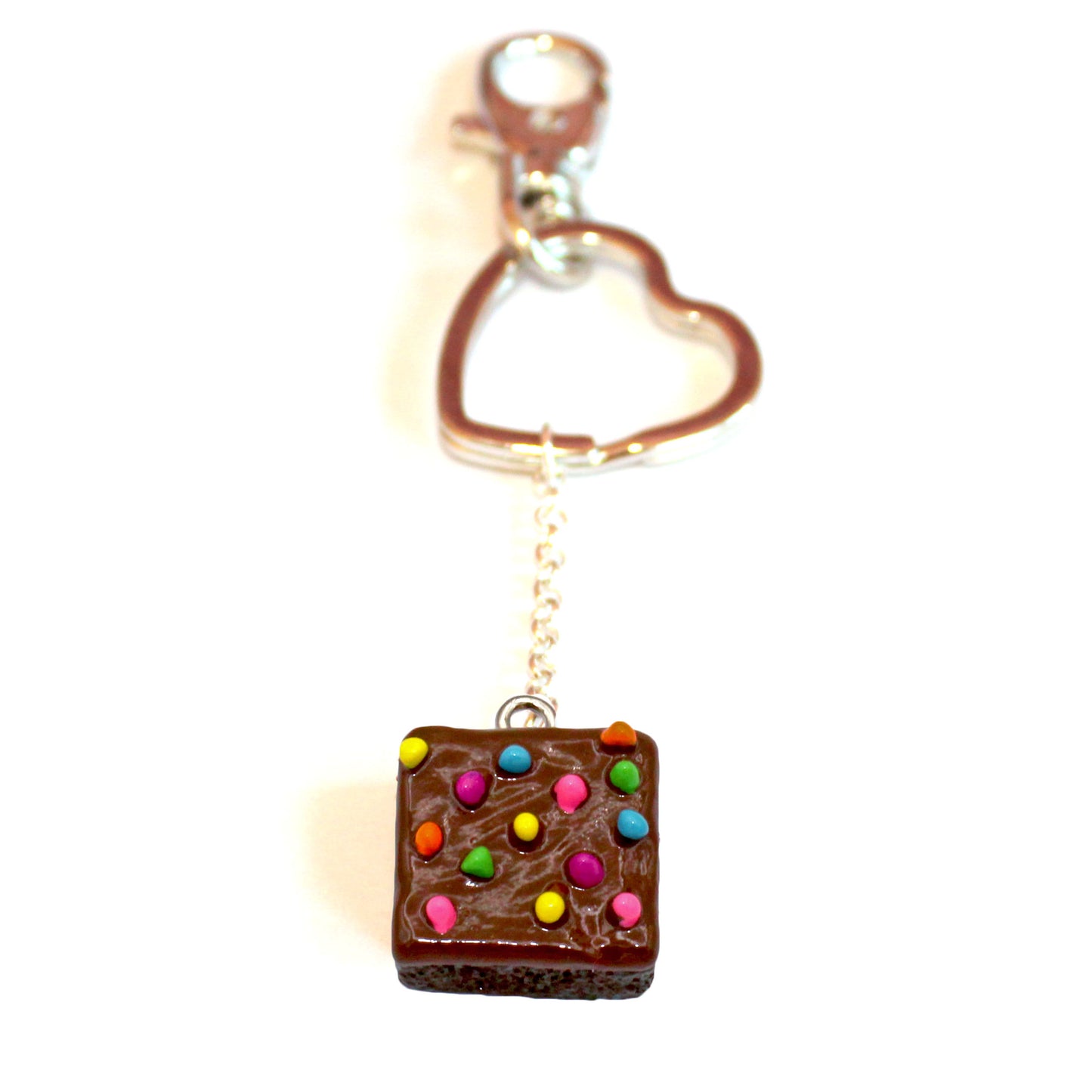 Rainbow Sprinkle Brownie Keychain -Fatally Feminine Designs