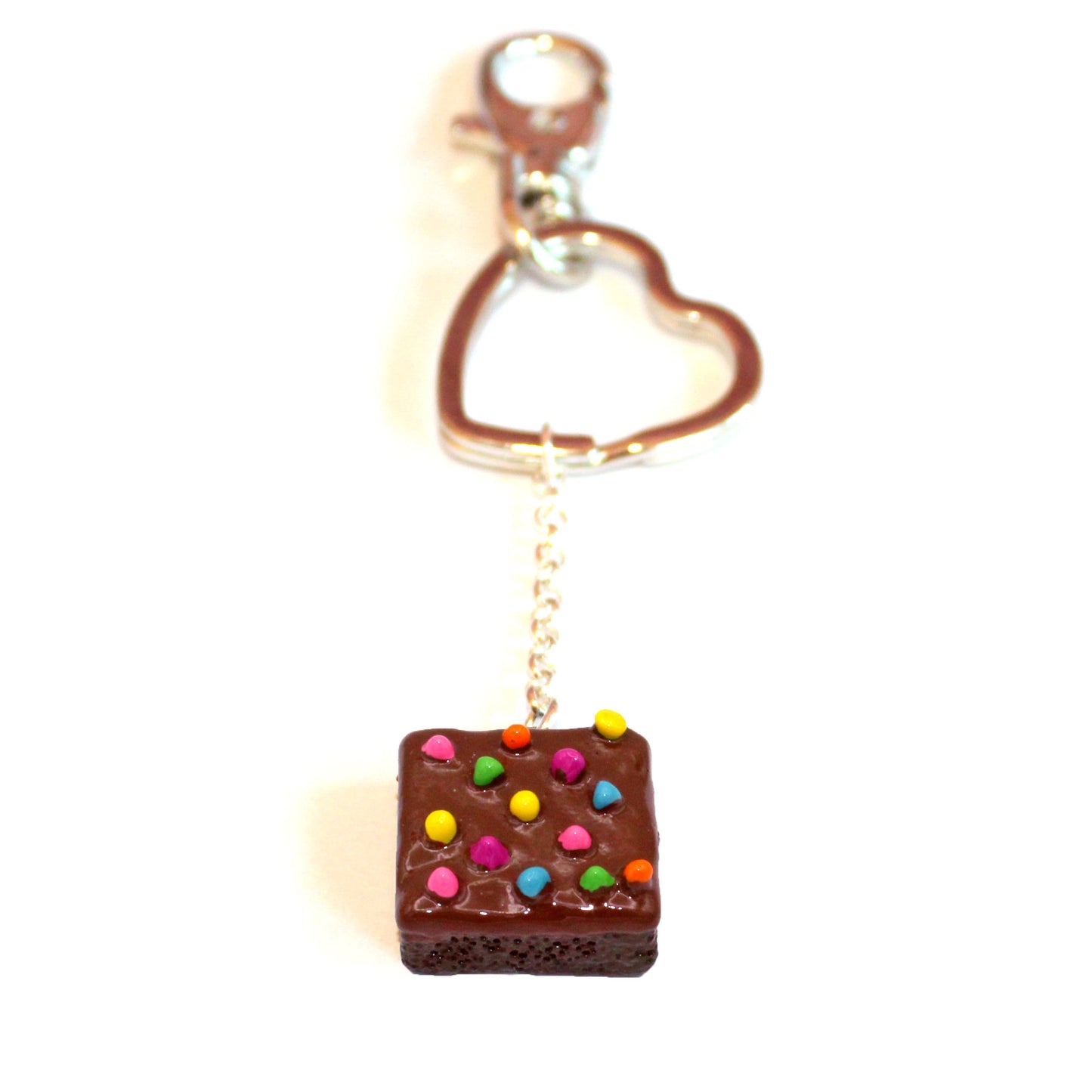 Rainbow Sprinkle Brownie Keychain -Fatally Feminine Designs