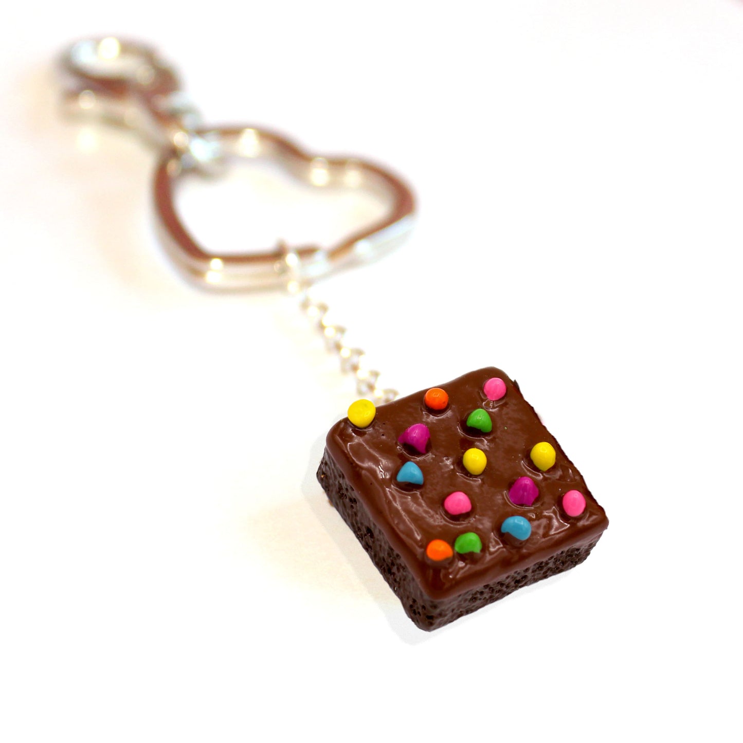 Rainbow Sprinkle Brownie Keychain -Fatally Feminine Designs