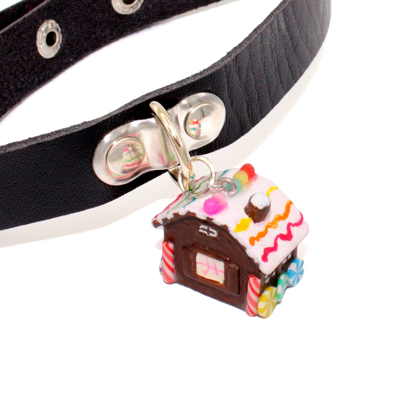 Mini Gingerbread House Choker- Vegan Leather - Limited Edition Holiday Collection