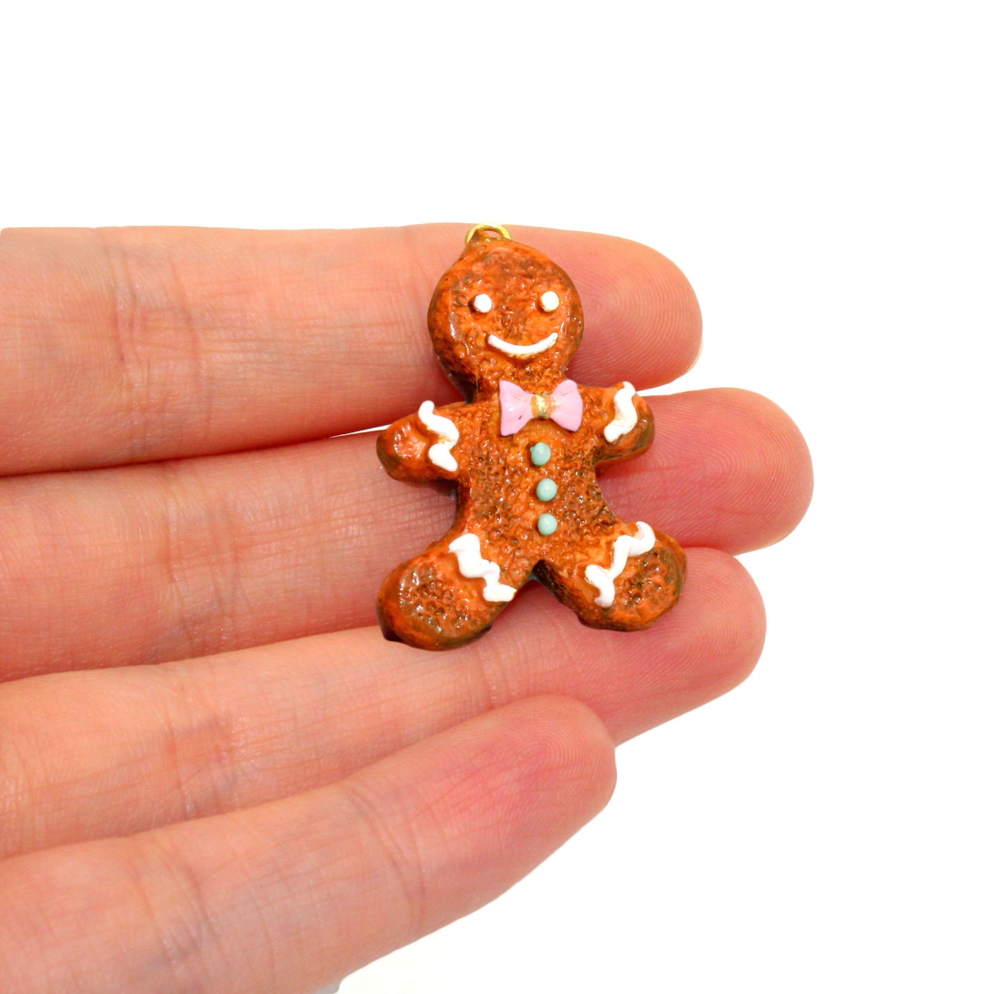 Gingerbread Man Cookie Bow and Pearl Earrings - Limited Edition Holiday Collection