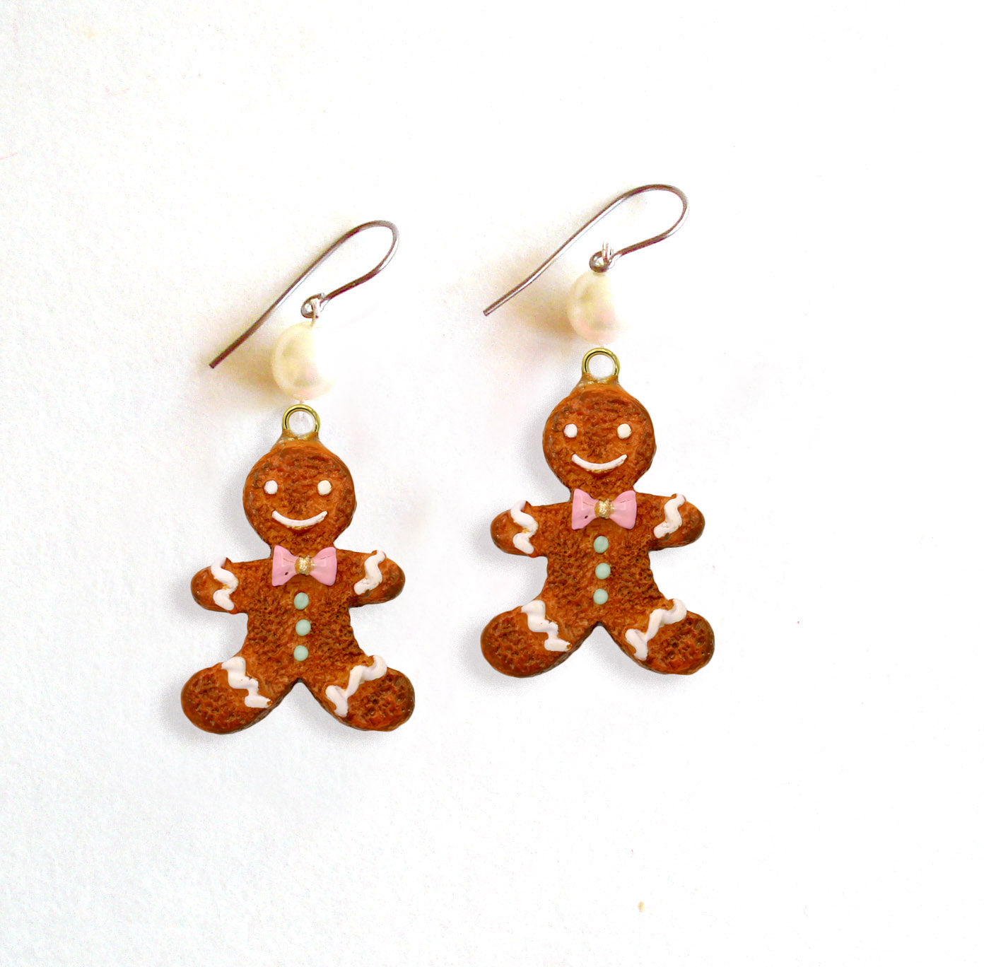 Gingerbread Man Cookie Earrings - Silver or Gold - Limited Edition Holiday Collection
