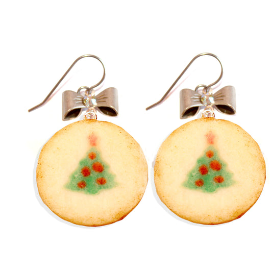 Christmas Tree Sugar Cookie Dangle Earrings - Limited Edition Holiday Collection
