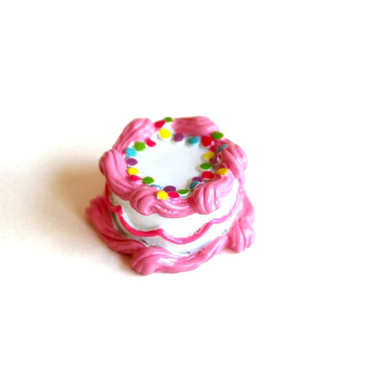 Pink Birthday Cake Pin Brooch